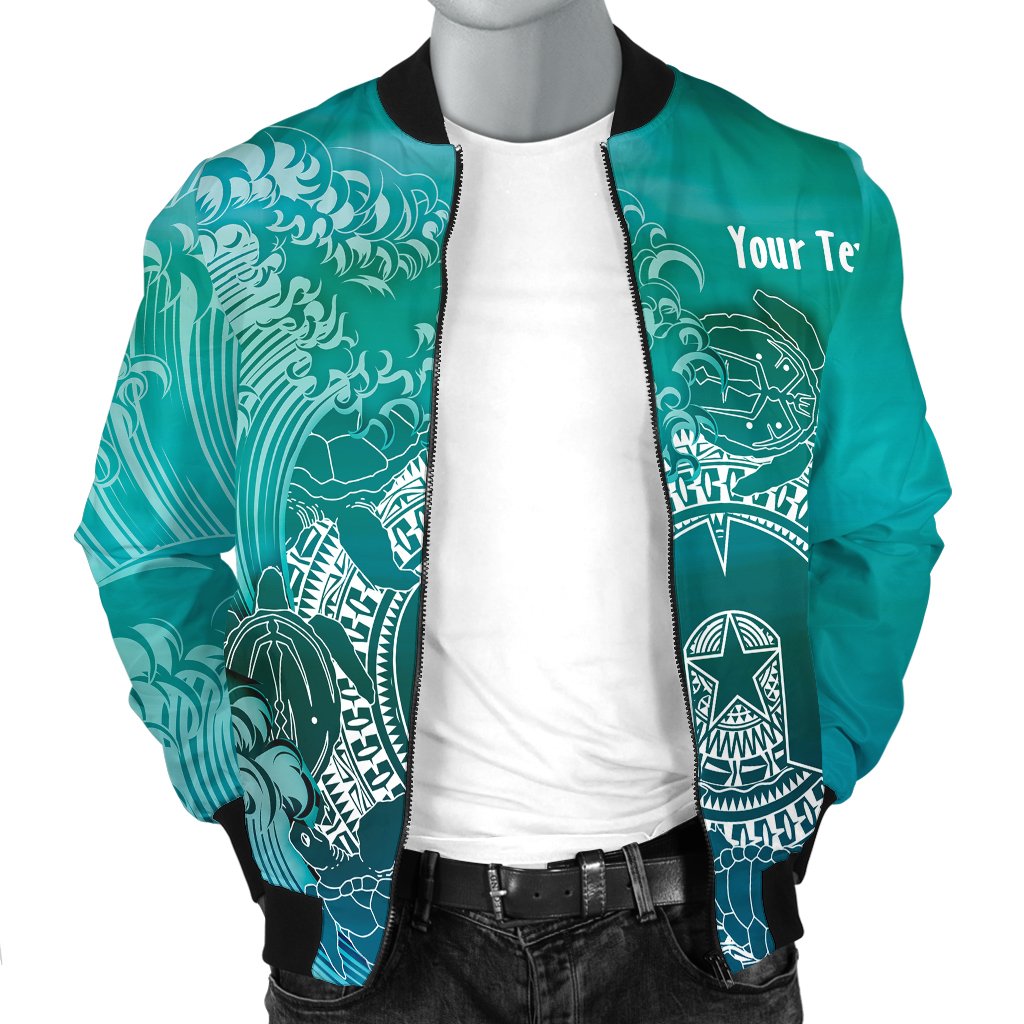 Custom Aboriginal Men's Bomber Jacket, Torres Strait Islands in Wave - Vibe Hoodie Shop