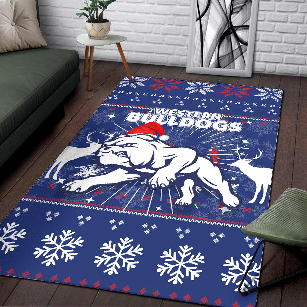 Western Bulldogs Area Rug - Christmas Ugly Style - - Vibe Hoodie Shop