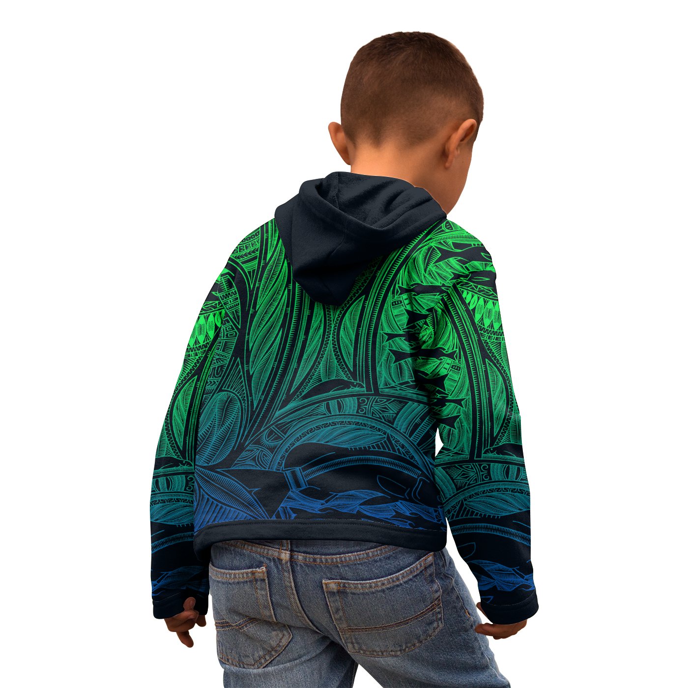 Torres Strait Islanders Kid Zip - Up Hoodie - Ocean Art - Vibe Hoodie Shop