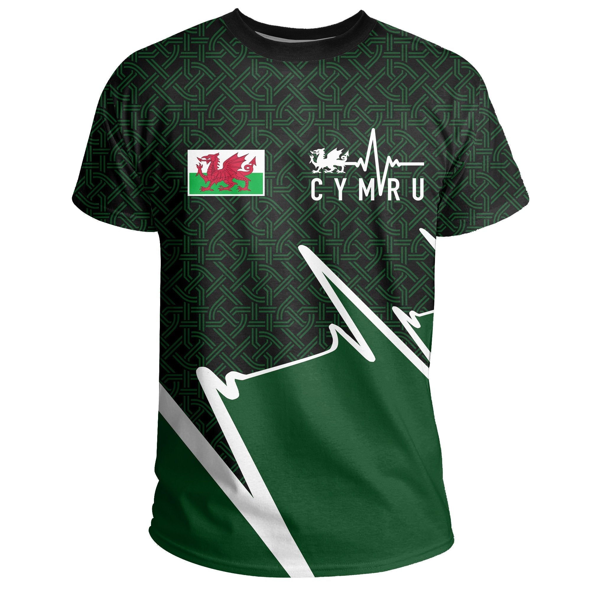 Wales T shirt - Cymru In My Heartbeat - Vibe Hoodie Shop