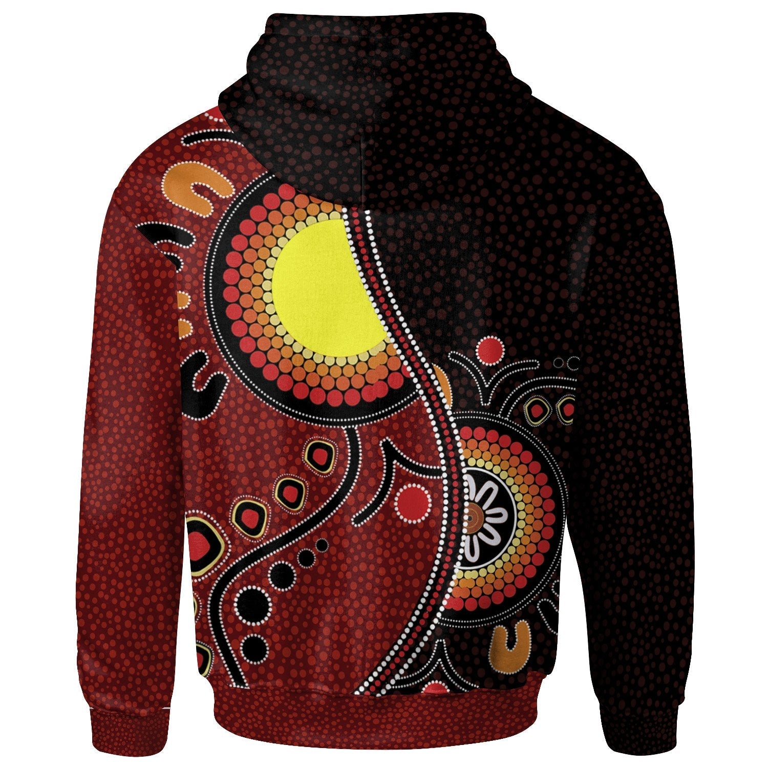 Aboriginal Zip - Up Hoodie - Australia Flag Dot Painting Art - Unisex - Vibe Hoodie Shop