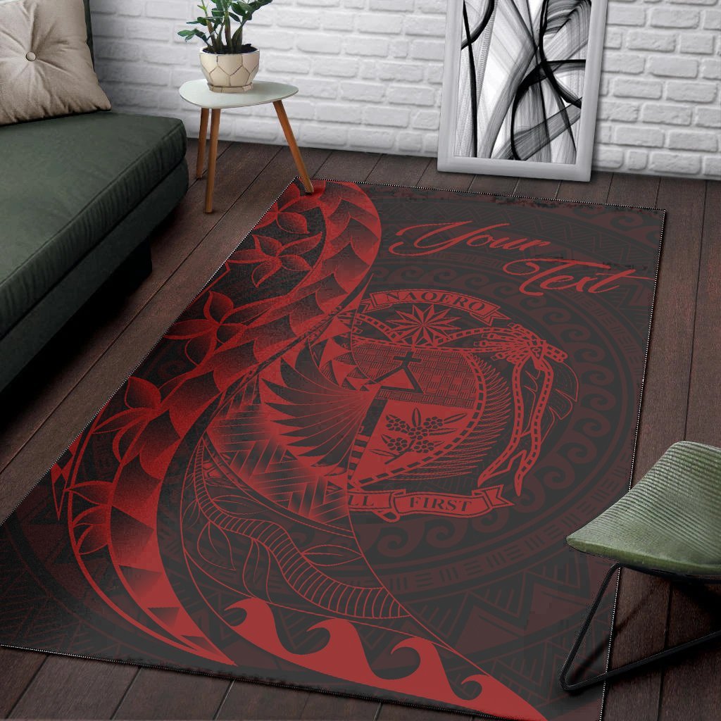 Nauru Area Rug - Custom Personalised Polynesian Pattern Style Red Color - Vibe Hoodie Shop