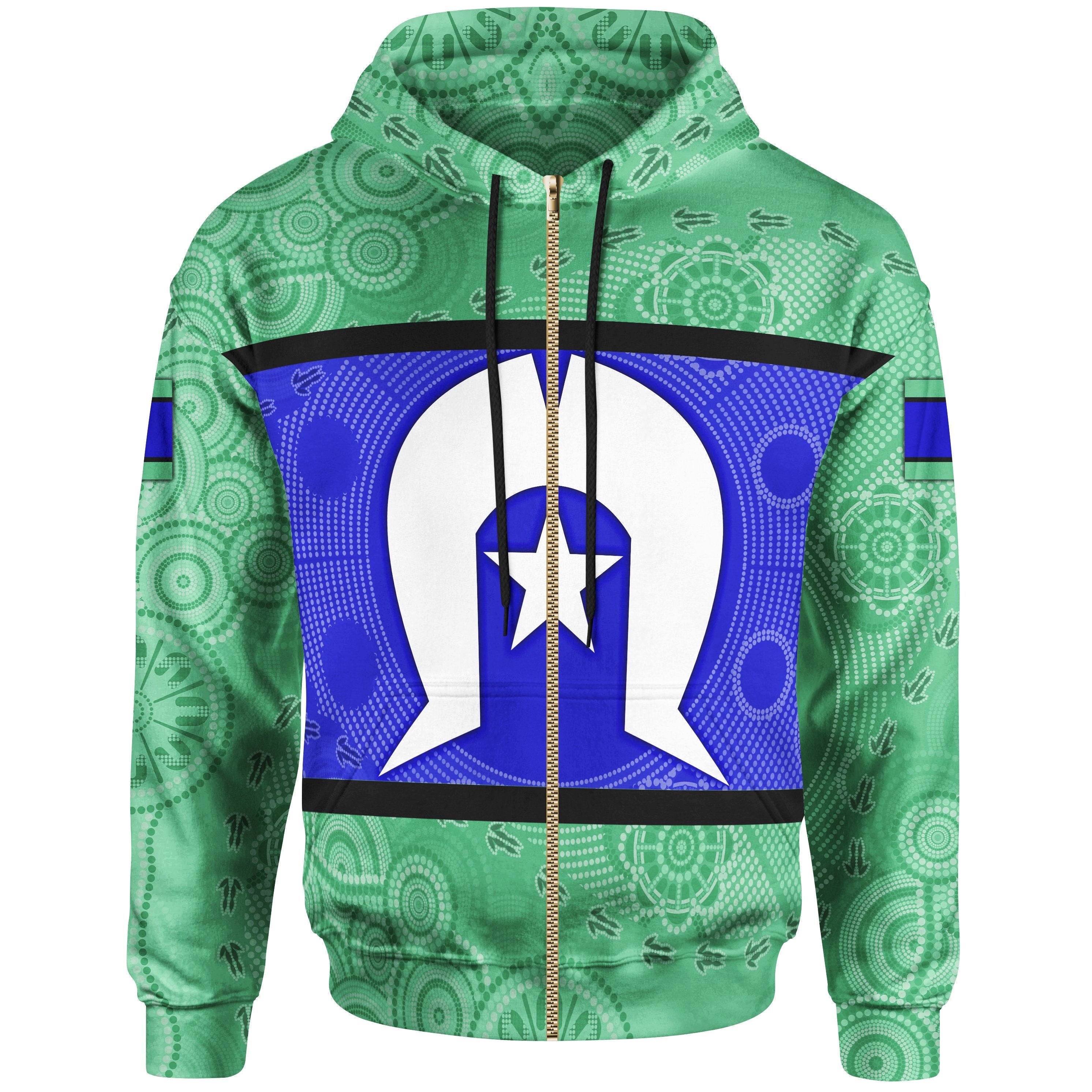 Zip - Up Hoodie, Torres Strait Islands Aboriginal Patterns - Vibe Hoodie Shop