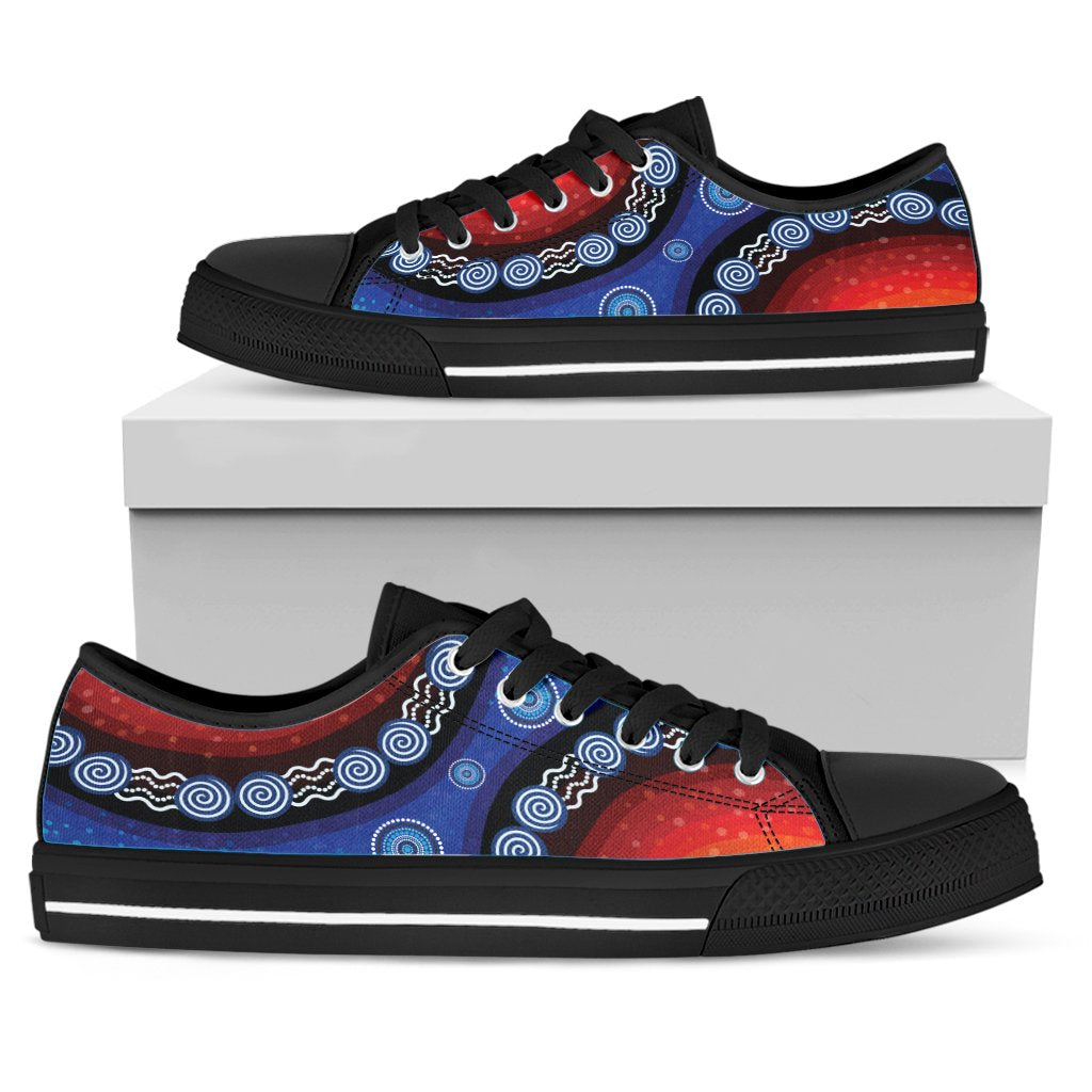 Low Top - Aboriginal Color Dot Painting - Vibe Hoodie Shop