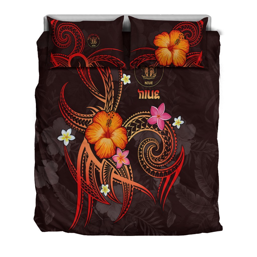 Niue Polynesian Bedding Set - Legend of Niue (Red) - Vibe Hoodie Shop