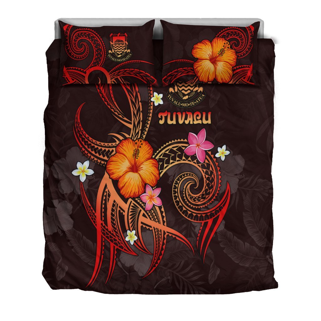 Tuvalu Polynesian Bedding Set - Legend of Tuvalu (Red) - Vibe Hoodie Shop
