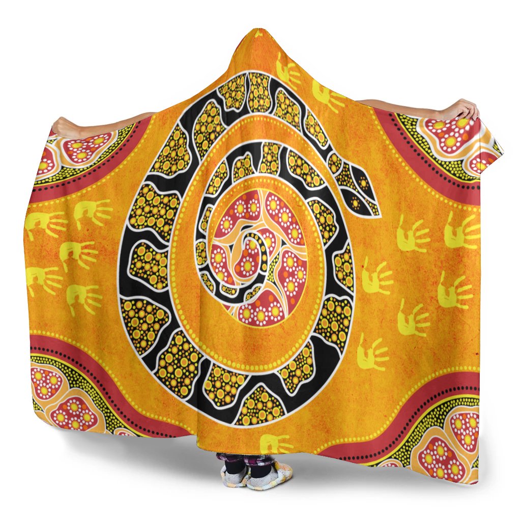 hooded-blanket-aboriginal-unique-style-snake-orange-color-2021