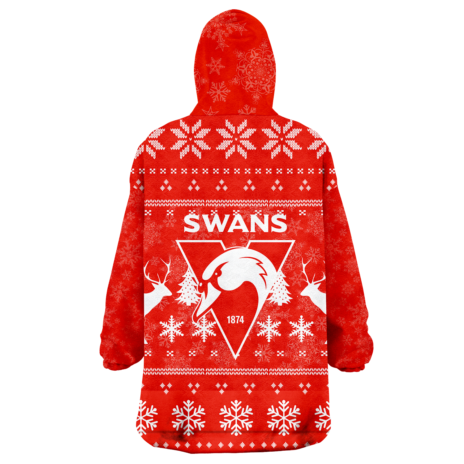 Sydney Swans Wearable Blanket Hoodie - Christmas Ugly Style - - Vibe Hoodie Shop