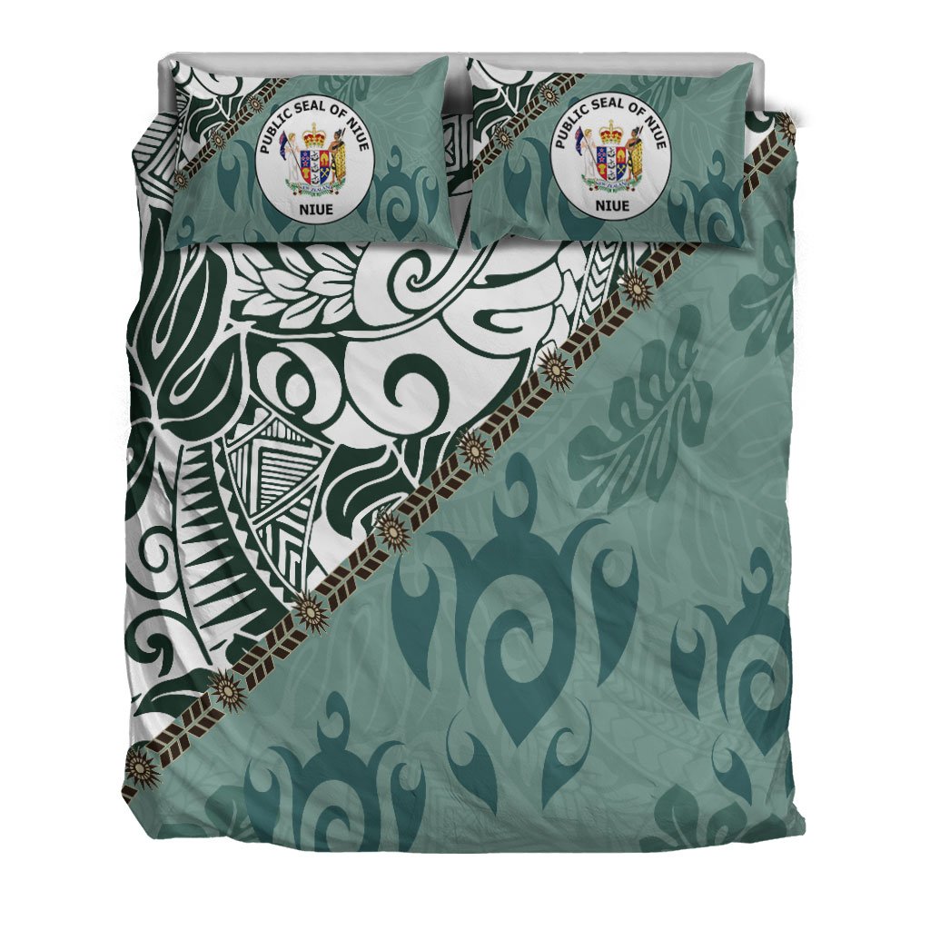 Niue Bedding Set - Leaves And Turtles - Vibe Hoodie Shop