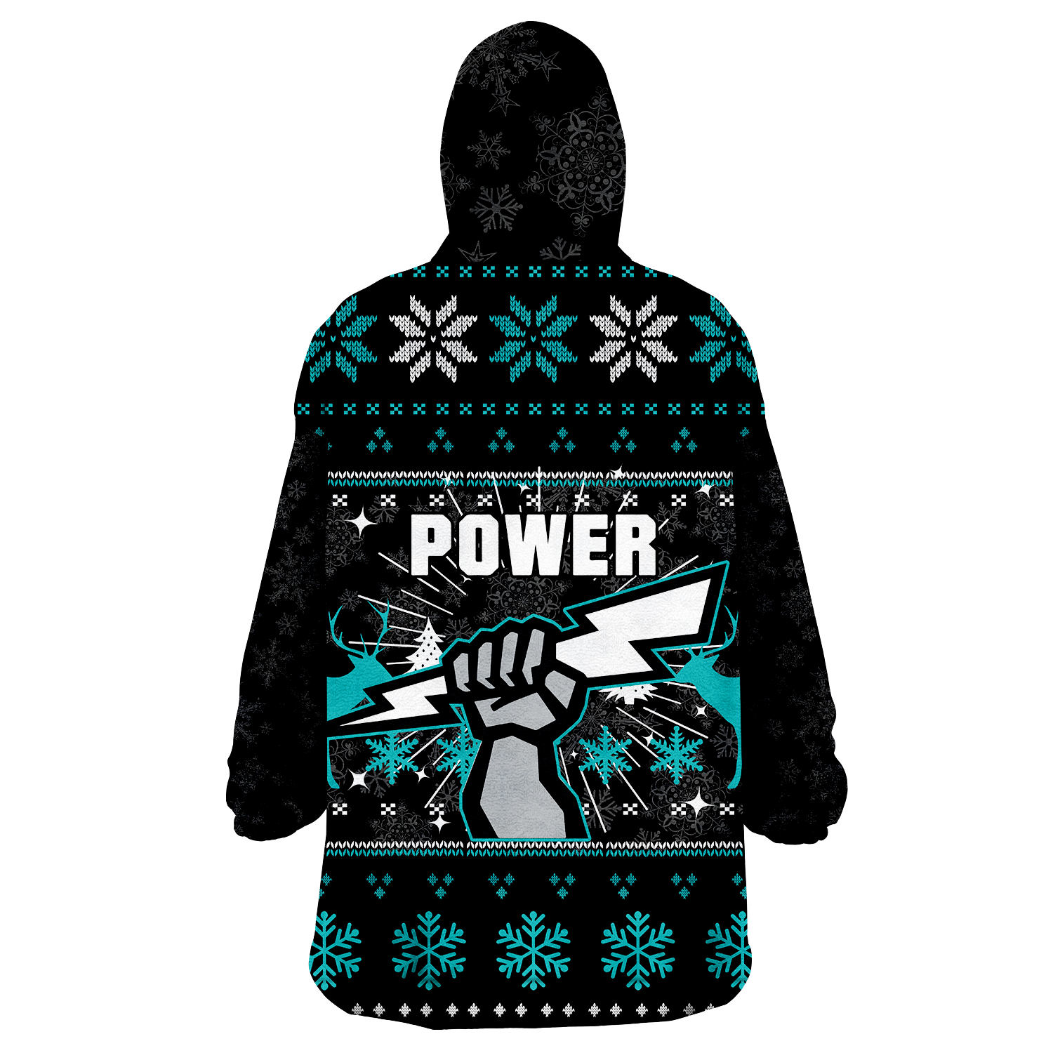 Port Adelaide Wearable Blanket Hoodie - Christmas Ugly Style - - Vibe Hoodie Shop