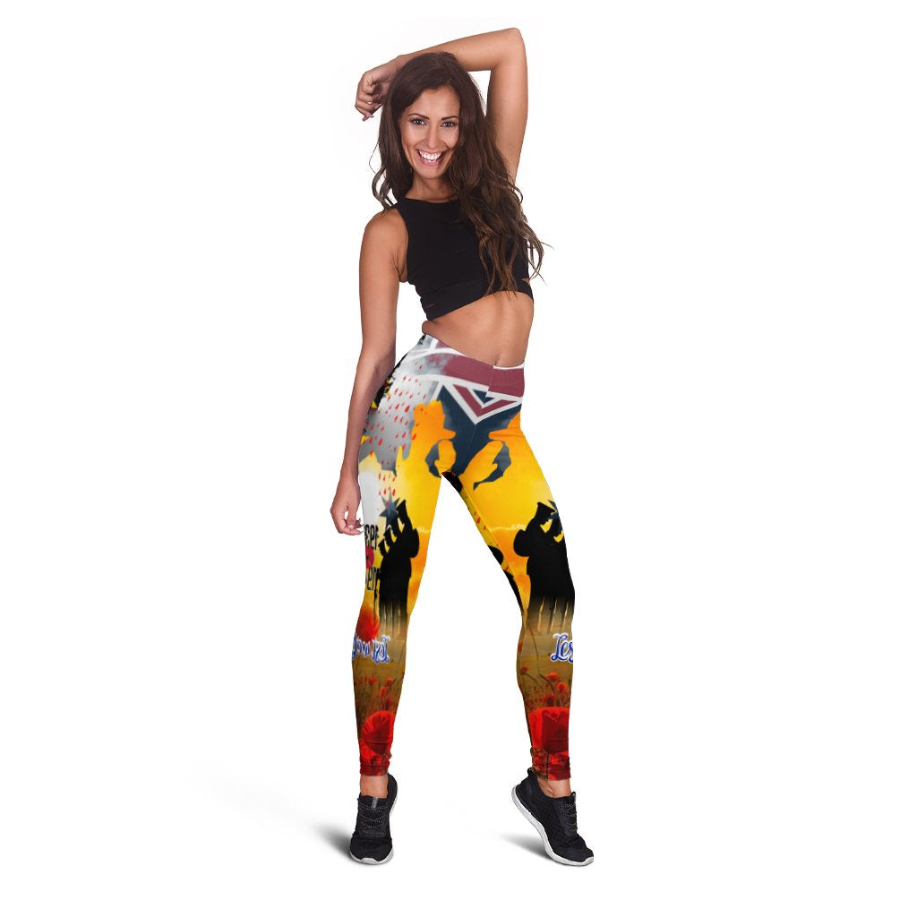 Leggings - ANZAC Day 2021 World War II Commemoration 1939 - 1945 - Vibe Hoodie Shop