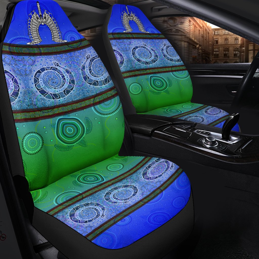Car Seat Cover - Turtle With Dhari Mask Snake Patterns - - Vibe Hoodie Shop