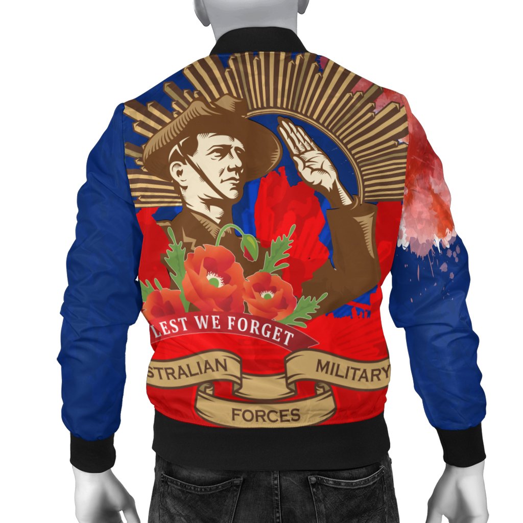 Men Bomber jacket - AANZAC Australia Remember Them - Vibe Hoodie Shop