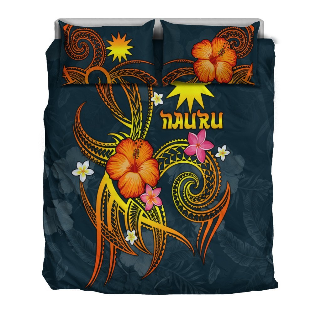 Nauru Polynesian Bedding Set - Legend of Nauru (Blue) - Vibe Hoodie Shop