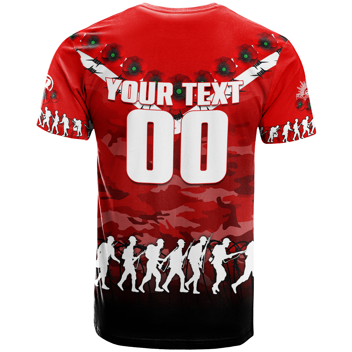 (Custom Personalised) Melbourne Renegades ANZAC 2022 T shirt Camouflage With Poppy - - Vibe Hoodie Shop