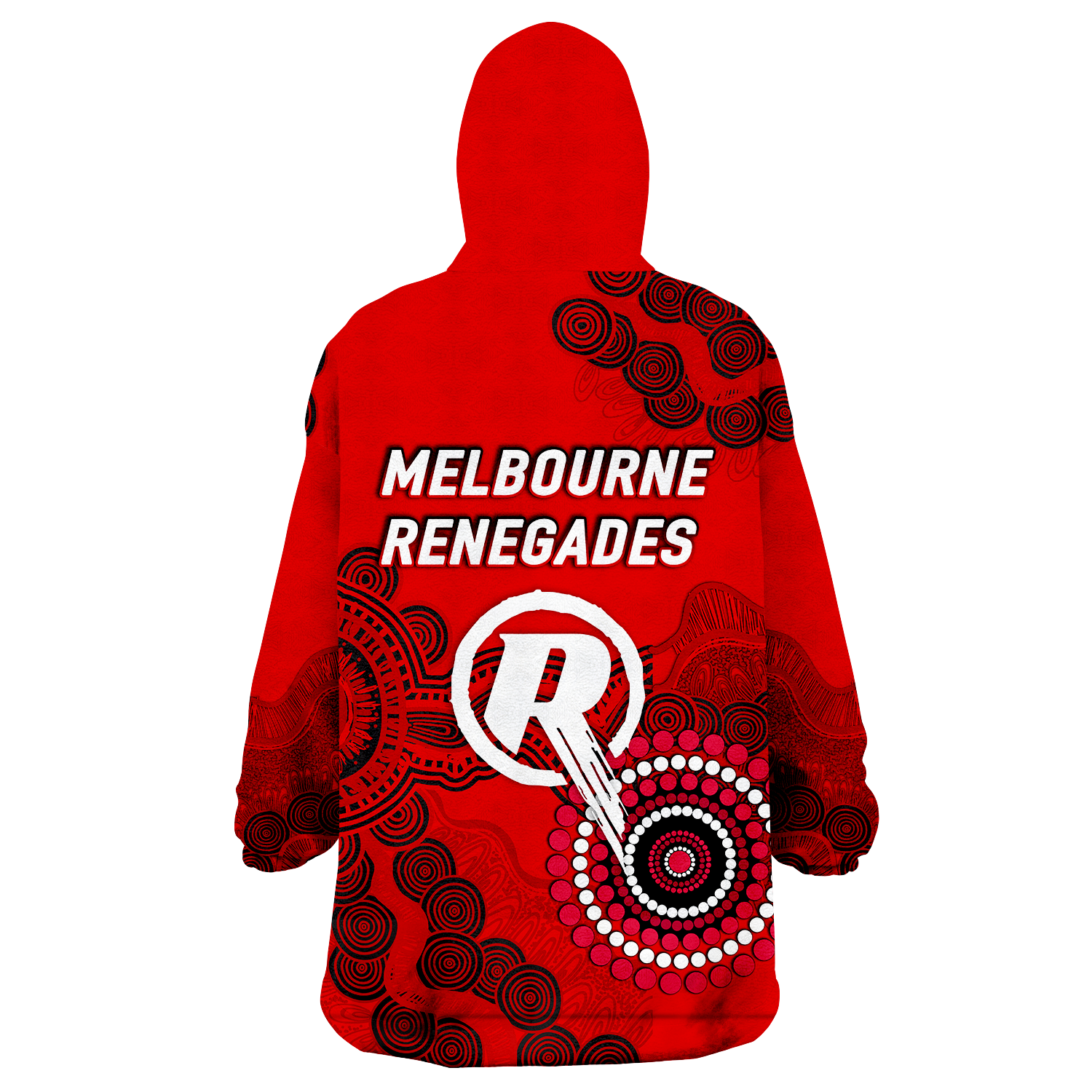 Melbourne Renegades Aboriginal Art Cricket 2022 Wearable Blanket Hoodie - - Vibe Hoodie Shop