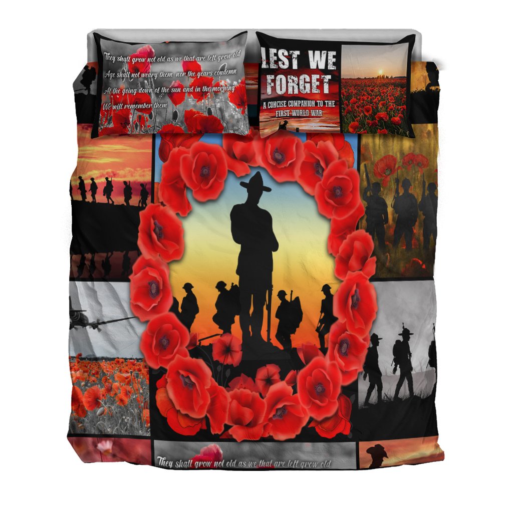 ANZAC Bedding Set - Always Remember Australia's Soldiers - Vibe Hoodie Shop