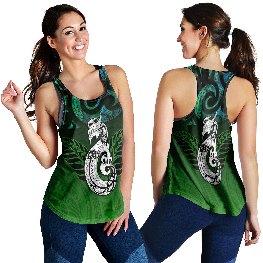 New Zealand Maori Women Tank Top - Paua Shell Green - - Vibe Hoodie Shop