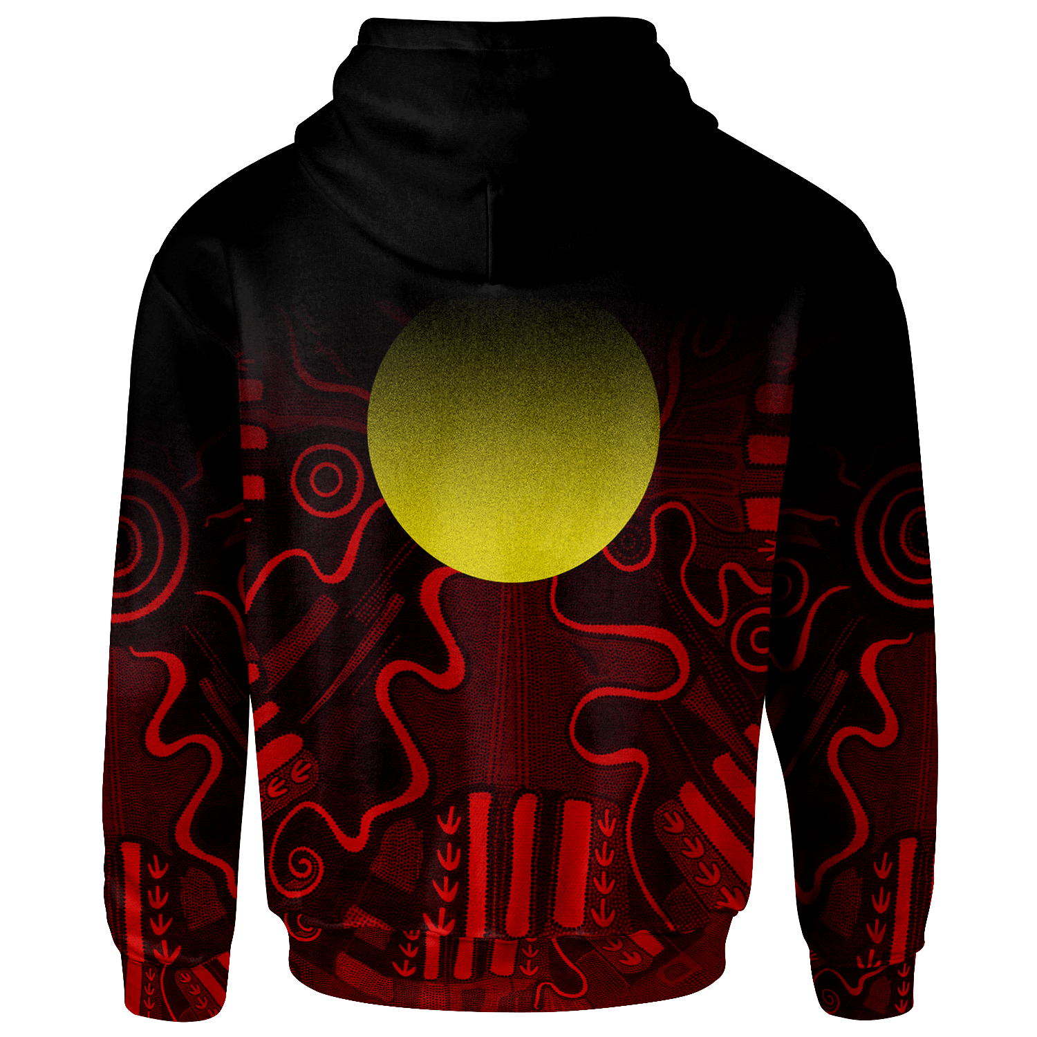 (Custom Text) Aboriginal Hoodie - Indigenous Flag Grunge Style - Vibe Hoodie Shop