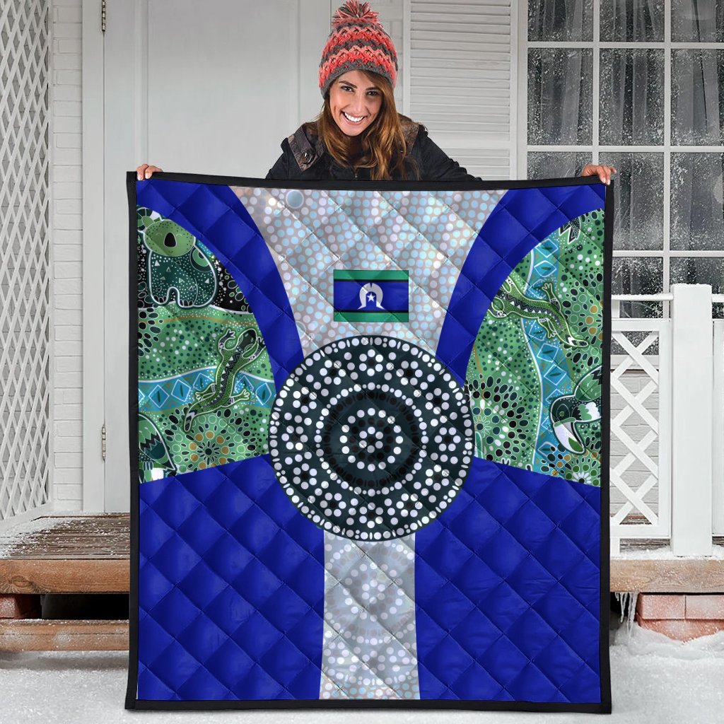 Premium Quilt - Flag of Torres Strait Islanders - Vibe Hoodie Shop