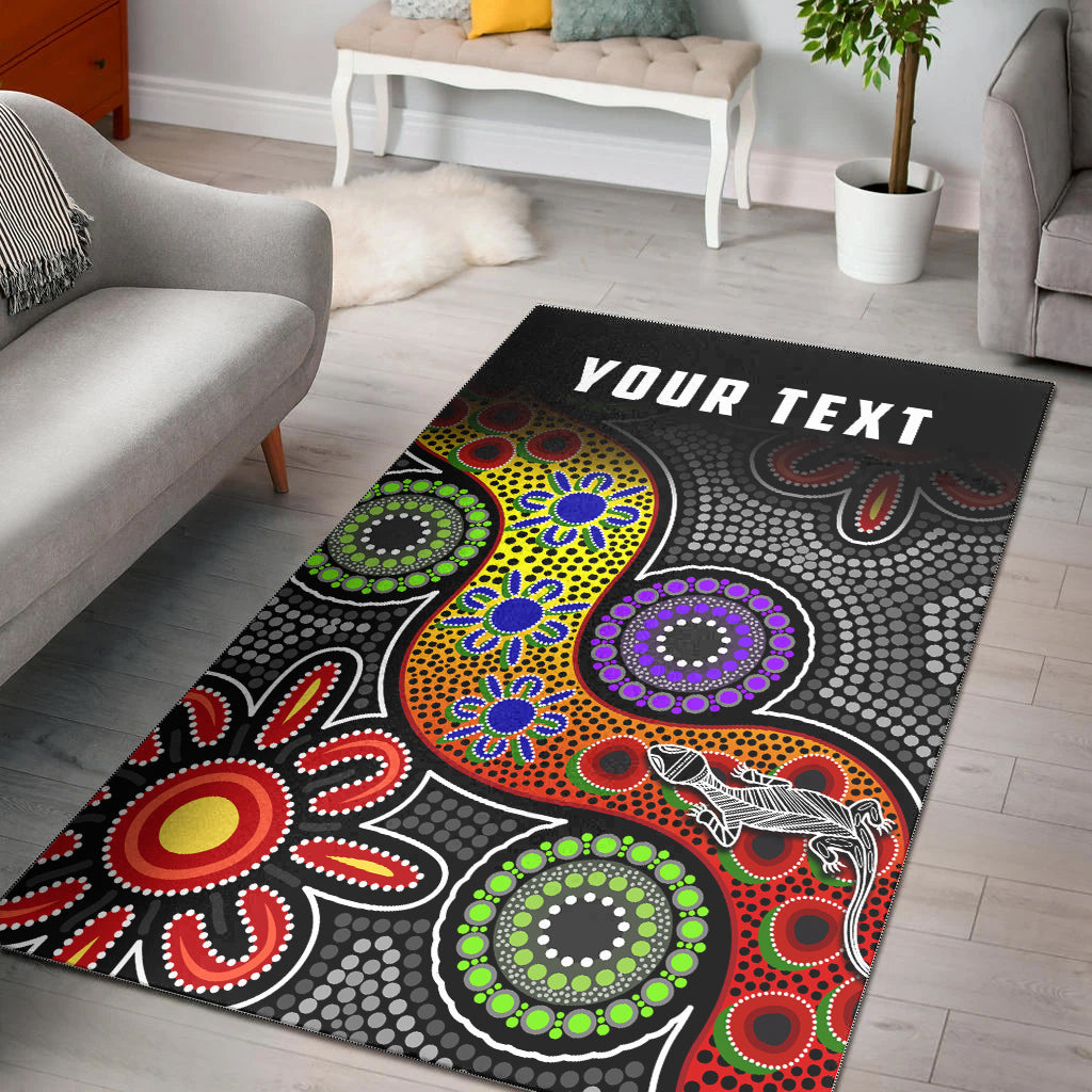 (Custom Personalised) All Stars Christmas Area Rug Indigenous Dreamtime - Vibe Hoodie Shop