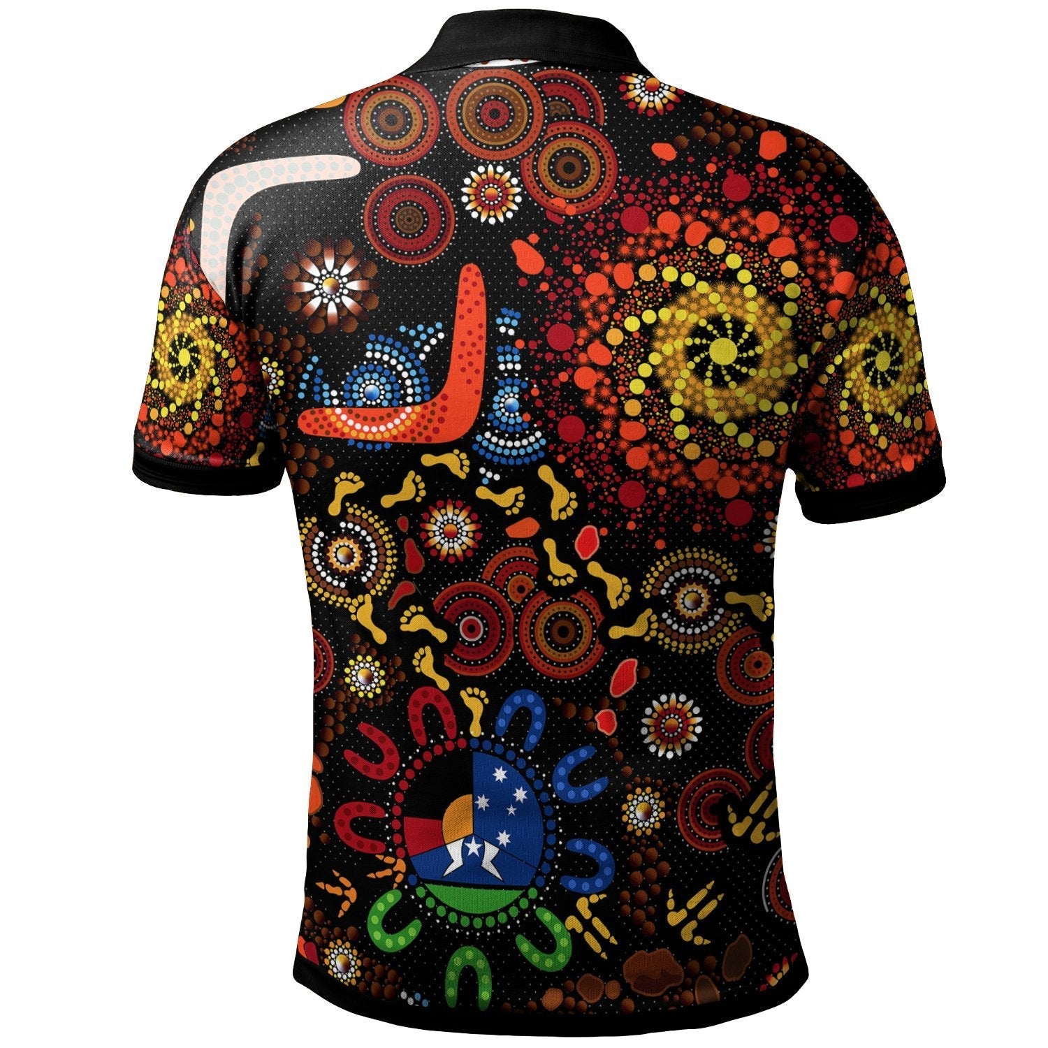 Custom Text Vibe Hoodie Aboriginal Polo - Indigenous Footprints - RLT20 - Vibe Hoodie Shop