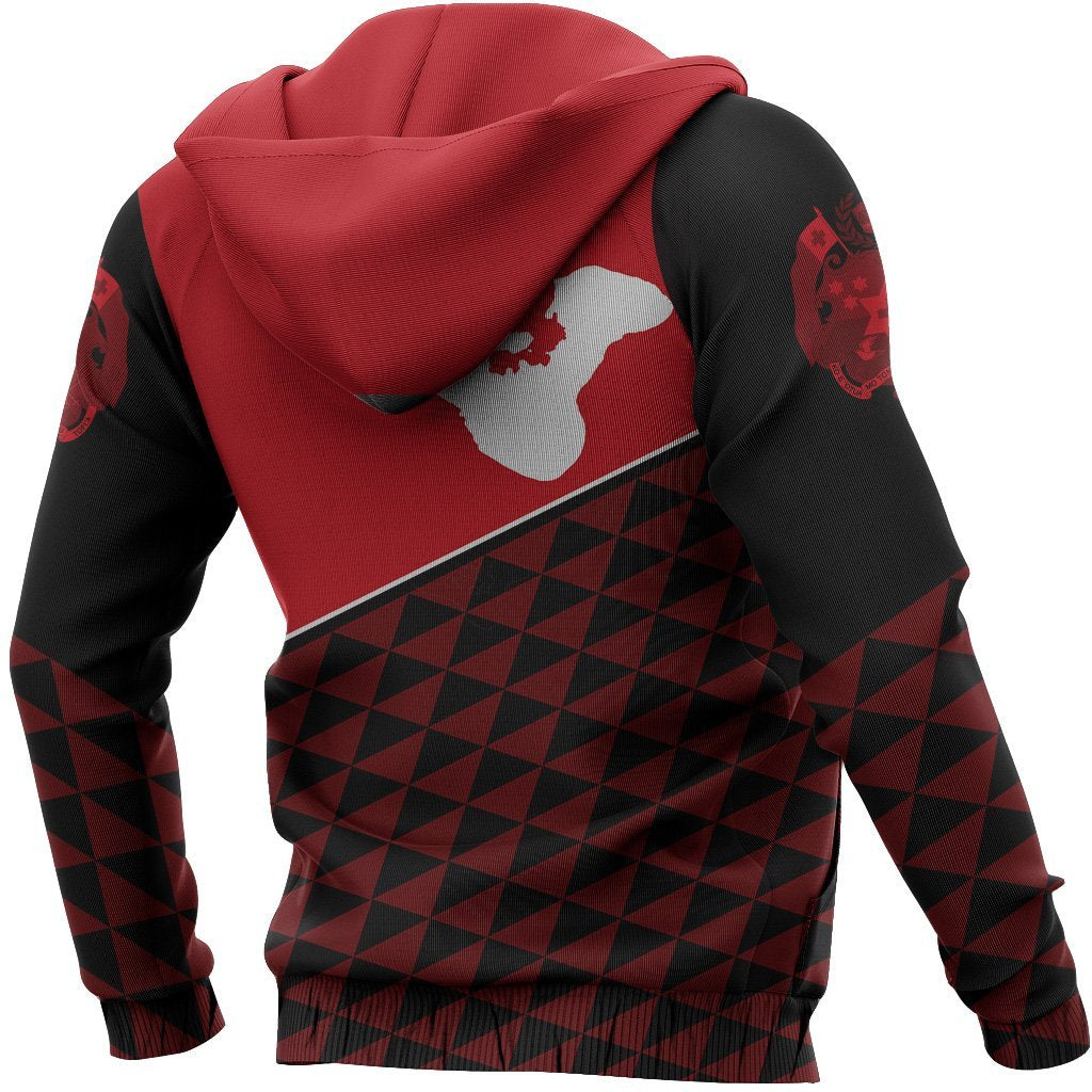 Tonga Flag Zipper Hoodie - Stroke Style - Vibe Hoodie Shop