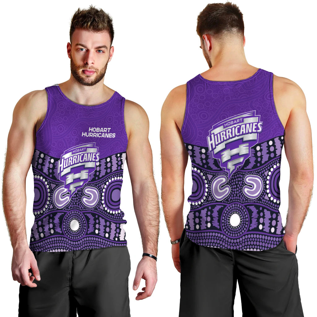 Hobart Hurricanes Men Tank Top - Aboriginal Style Of Dot - - Vibe Hoodie Shop