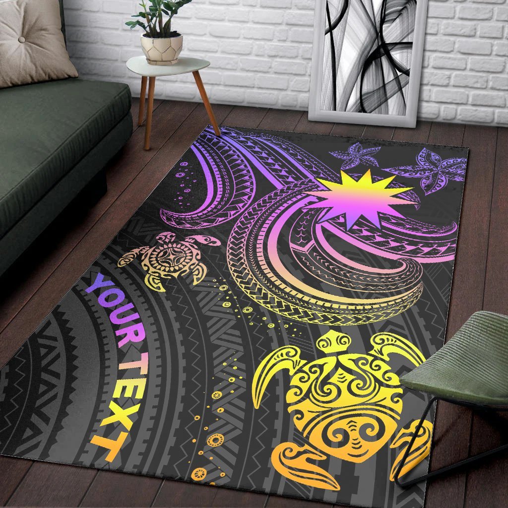 Nauru Custom Personalised Area Rug - Pink Turtle - Vibe Hoodie Shop