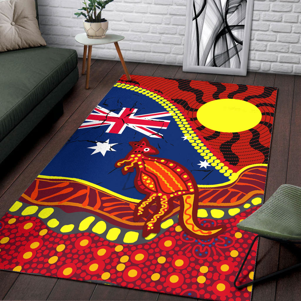 Australia Day Indigenous Art Area Rug - - Vibe Hoodie Shop