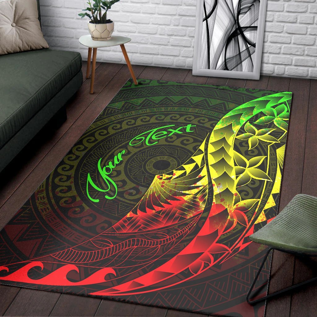 Samoa Area Rug - Custom Personalised Polynesian Pattern Style Reggae Color - Vibe Hoodie Shop