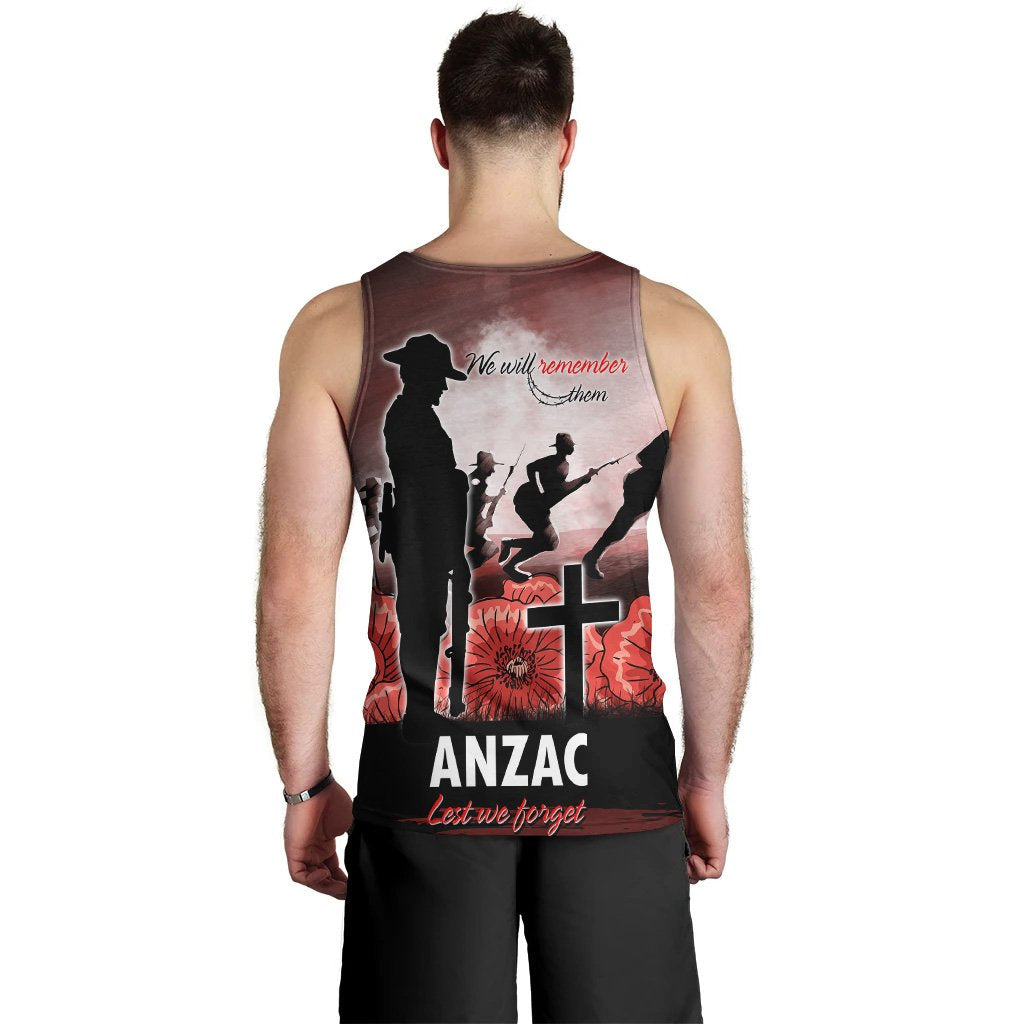 ANZAC Day Men's Tank Top - We Will Remember Them Special Version - Vibe Hoodie Shop