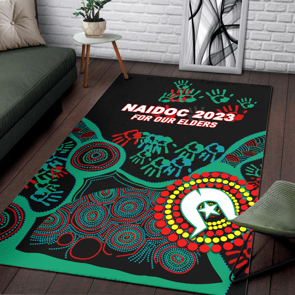 NAIDOC Week 2023 Aboriginal Art For Our Elders Area Rug - - Vibe Hoodie Shop