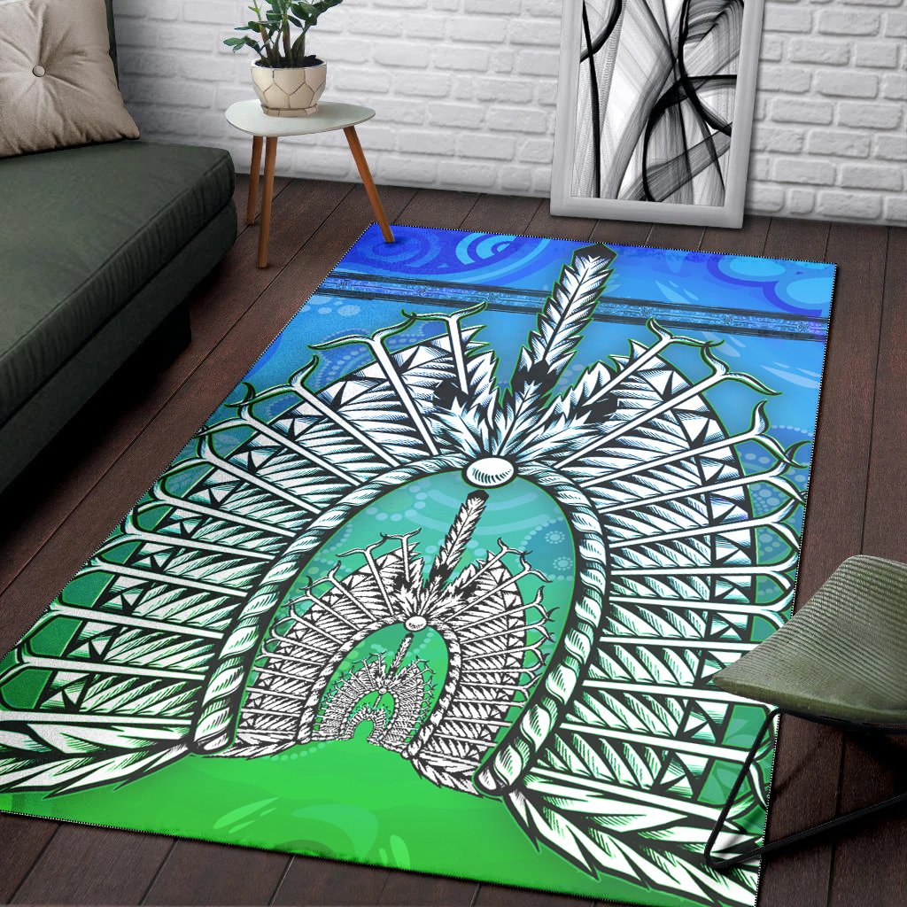 Area Rug - Turtle Background With Dhari Mask - Vibe Hoodie Shop