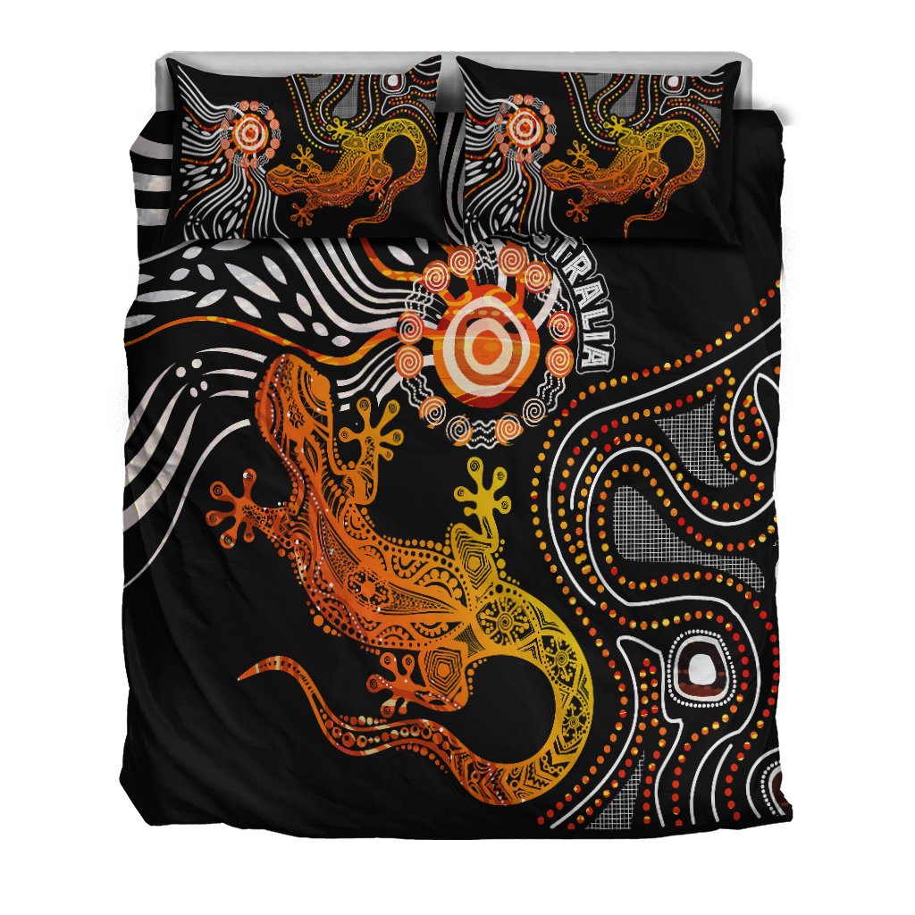 Aboriginal Bedding Set - Lizard Sunshine - Vibe Hoodie Shop