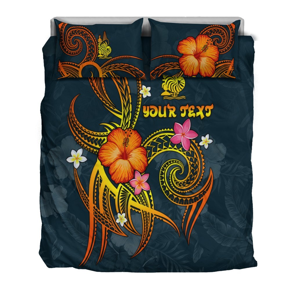 New Caledonia Polynesian Personalised Bedding Set - Legend of New Caledonia (Blue) - Vibe Hoodie Shop