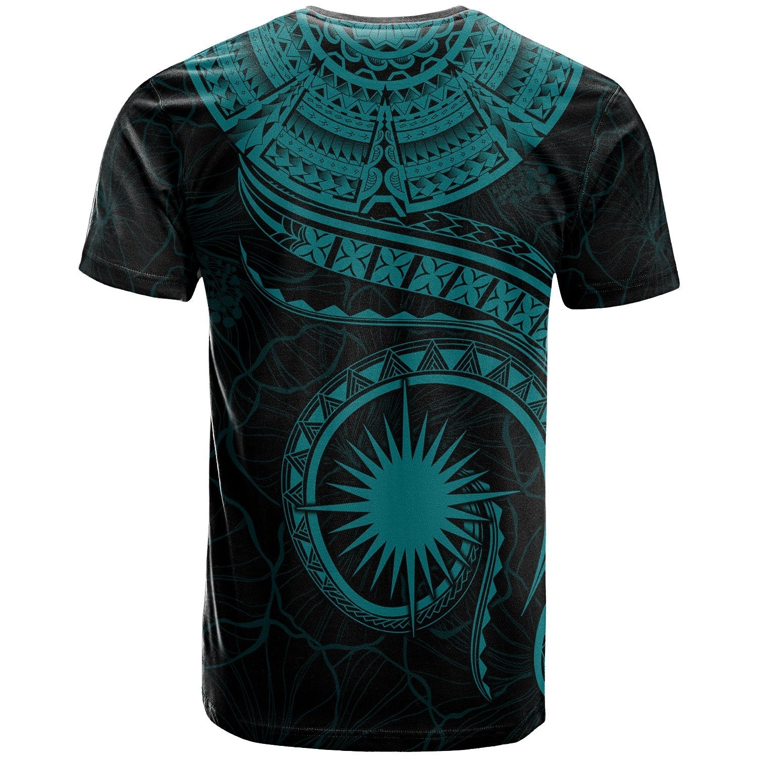 Marshall Islands Polynesian T shirt - Marshall Islands Waves (Turquoise) - Vibe Hoodie Shop