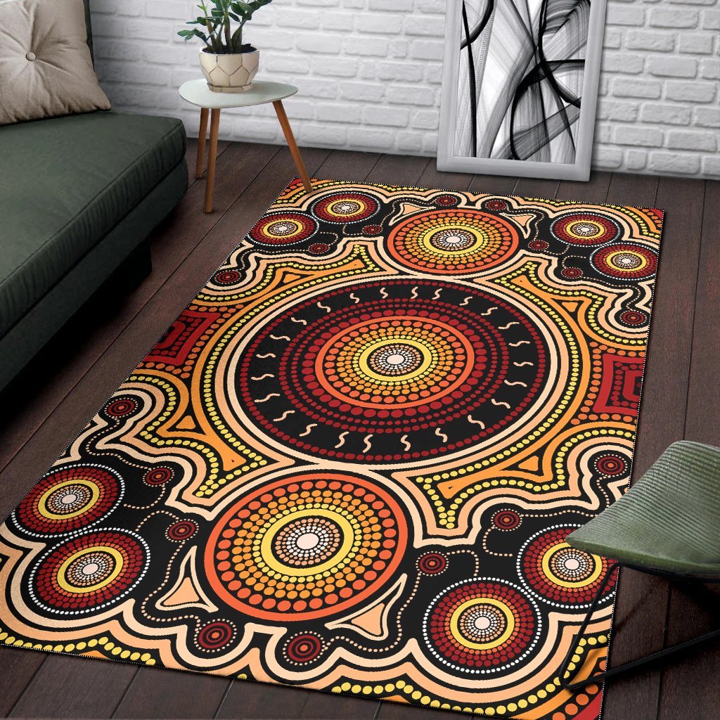 Vibe Hoodie Aboriginal Area Rug - Indigenous dot art painting 05 - RLT20 - Vibe Hoodie Shop