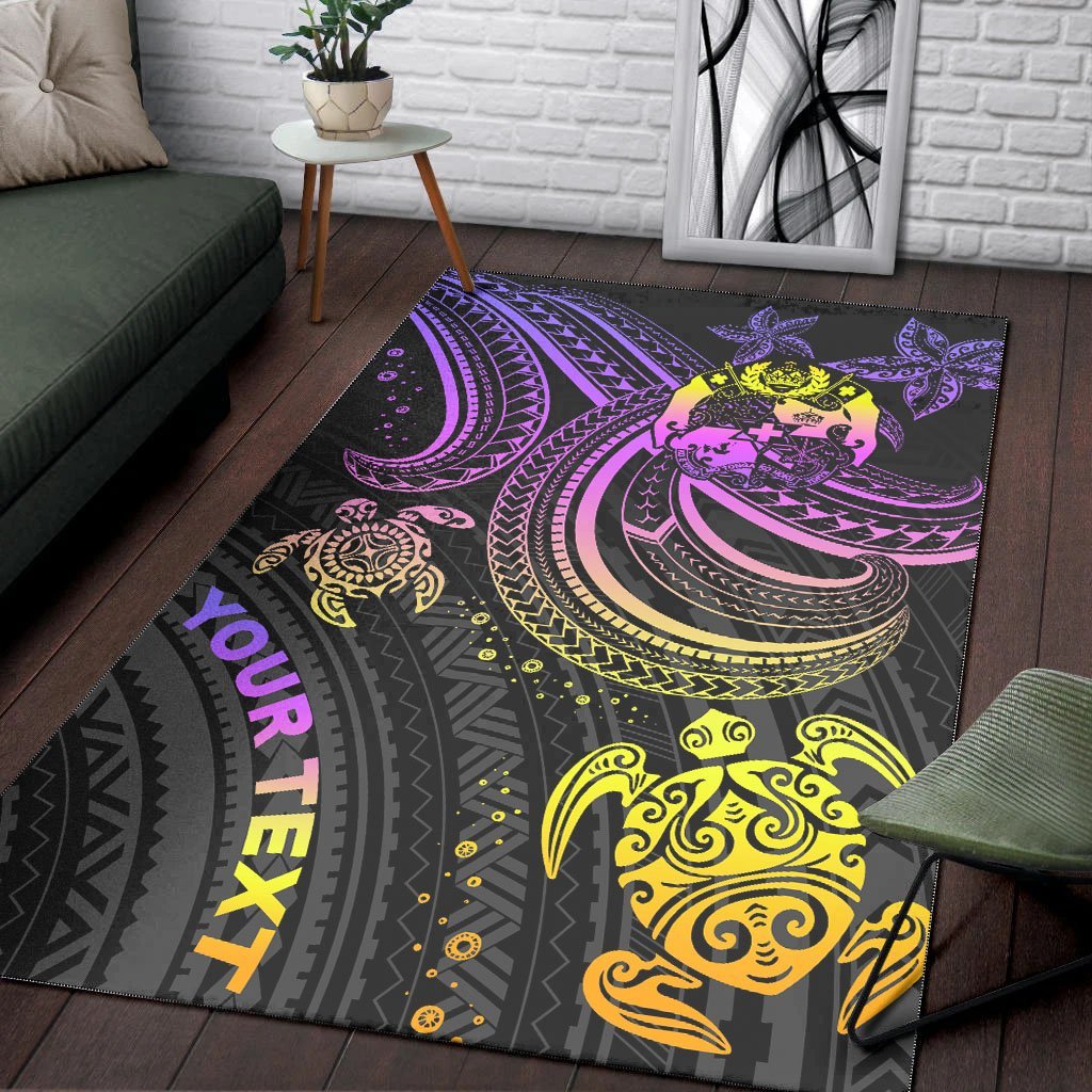 Tonga Custom Personalised Area Rug - Pink Turtle - Vibe Hoodie Shop