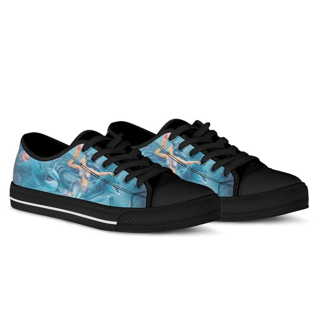 Low Top Shoes - Australia Beautiful Mermaid With Dolphin - Vibe Hoodie Shop