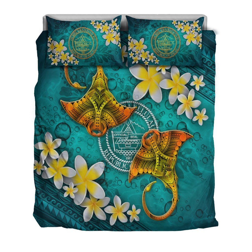 Palau Polynesian Bedding Set - Manta Ray Ocean - Vibe Hoodie Shop
