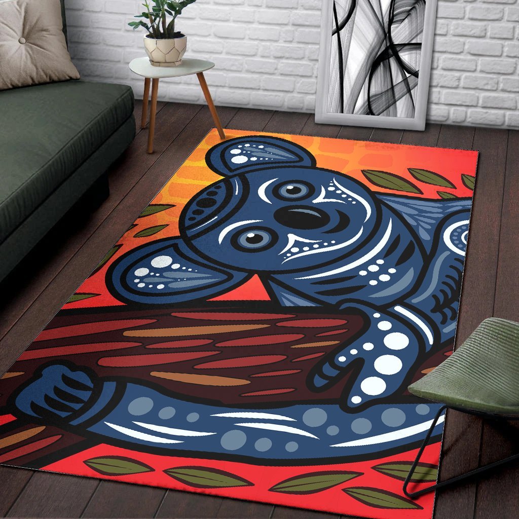 Vibe Hoodie Aboriginal Area Rug - Indigenous Koala dot painting - RLT20 - Vibe Hoodie Shop