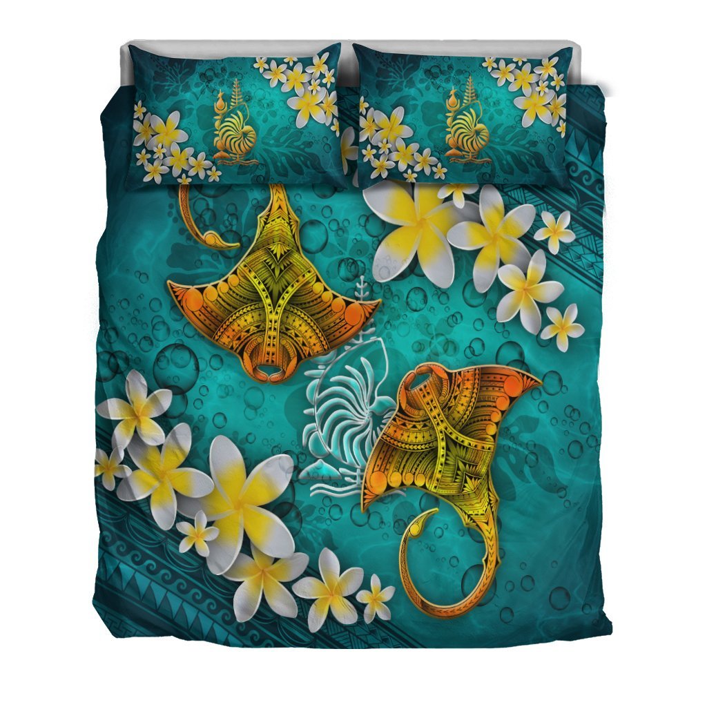 New Caledonia Polynesian Bedding Set - Manta Ray Ocean - Vibe Hoodie Shop