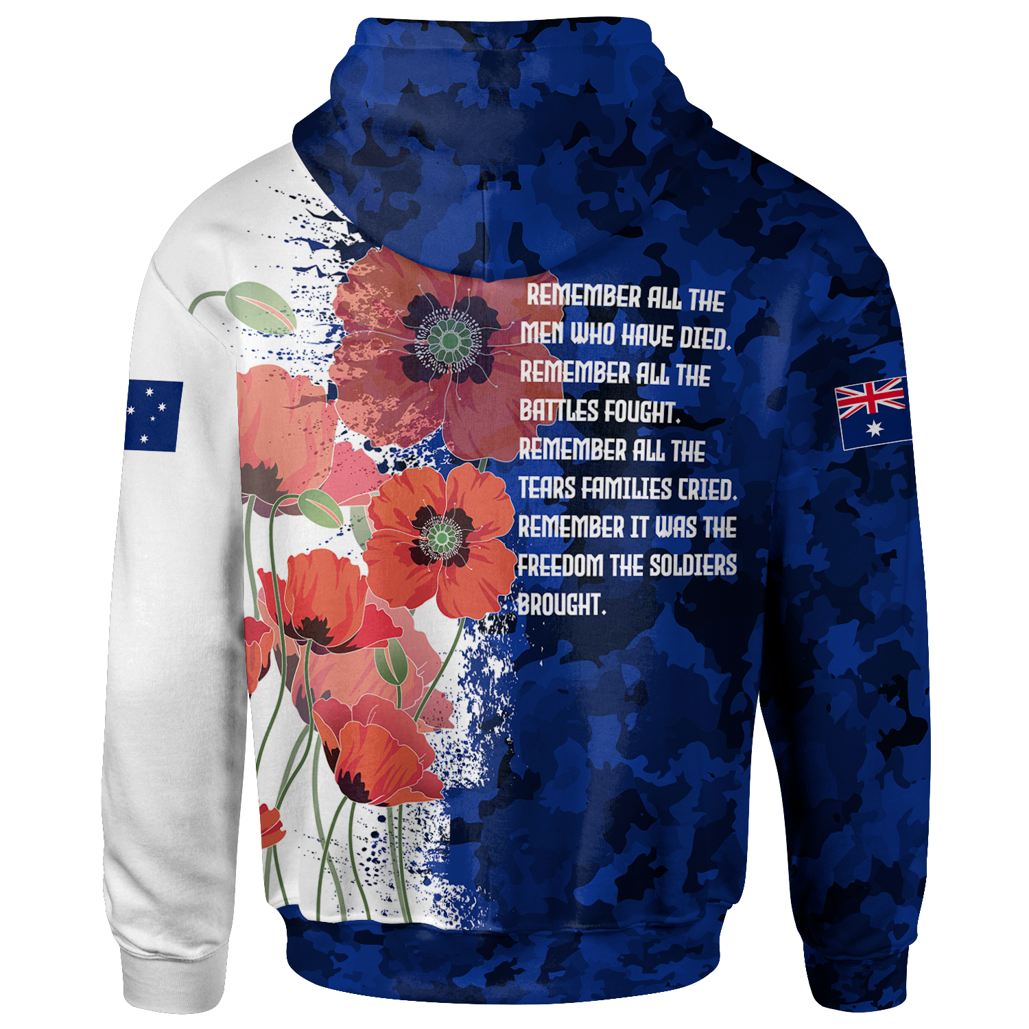 Custom ANZAC Zip - Up Hoodie - ANZAC Day 2021 - Vibe Hoodie Shop