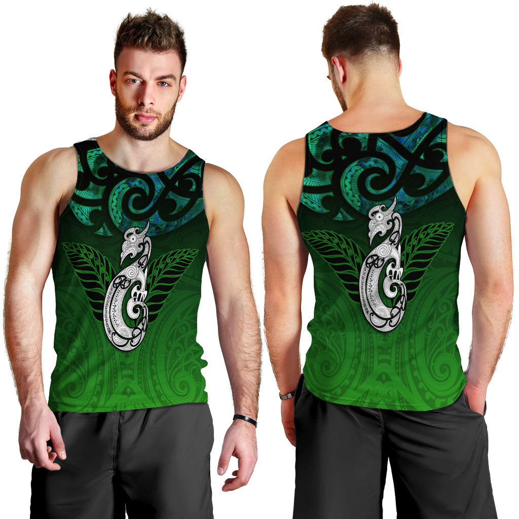 New Zealand Maori Men Tank Top - Paua Shell Green - - Vibe Hoodie Shop