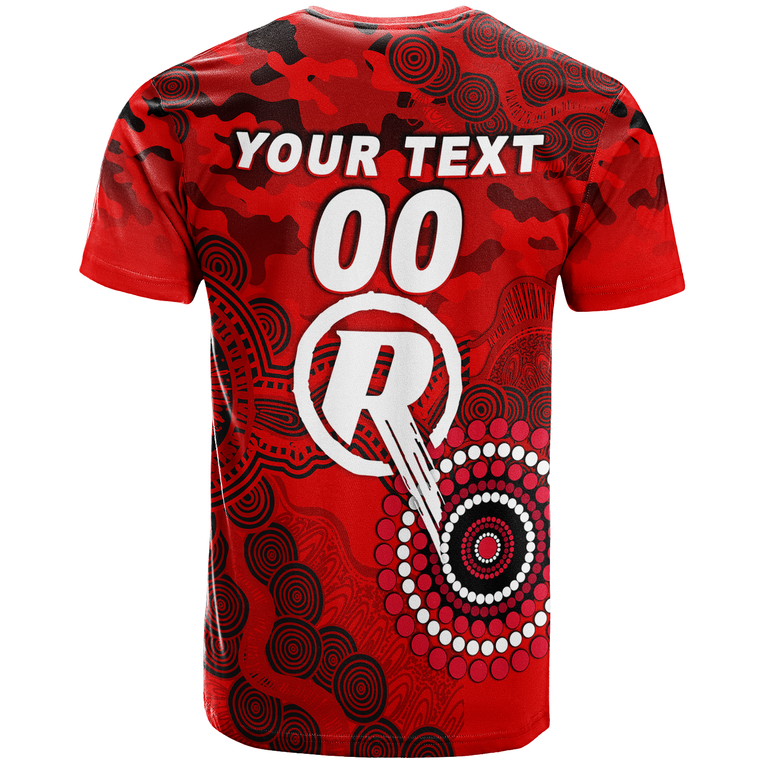 (Custom Personalised) Melbourne Renegades ANZAC Day Aboriginal T-Shirt - - Vibe Hoodie Shop