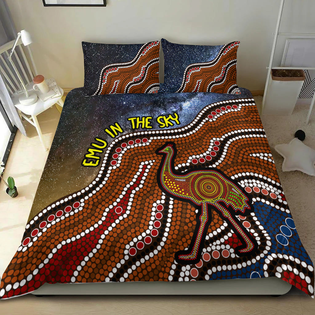 Emu In The Sky Australia Aboriginal Bedding Set - - Vibe Hoodie Shop