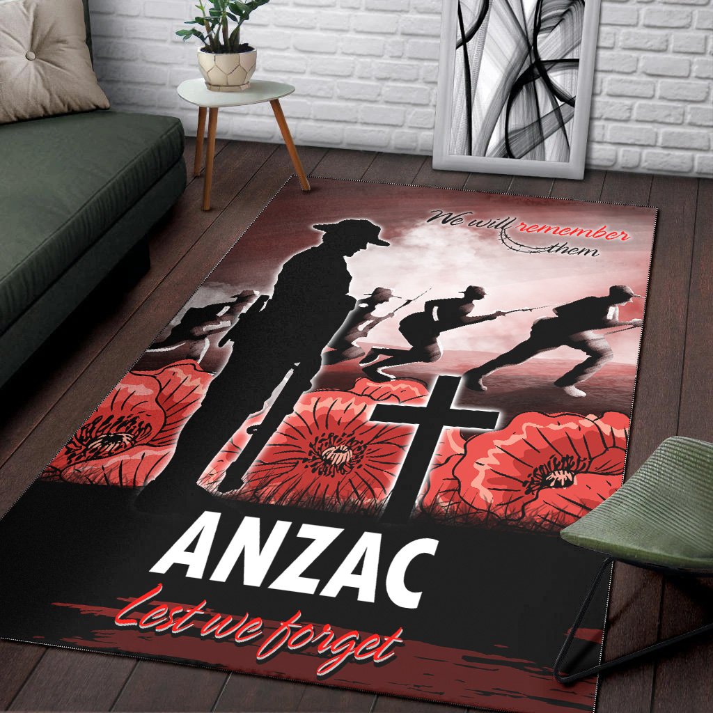 ANZAC Day Area Rug - We Will Remember Them Special Version - Vibe Hoodie Shop