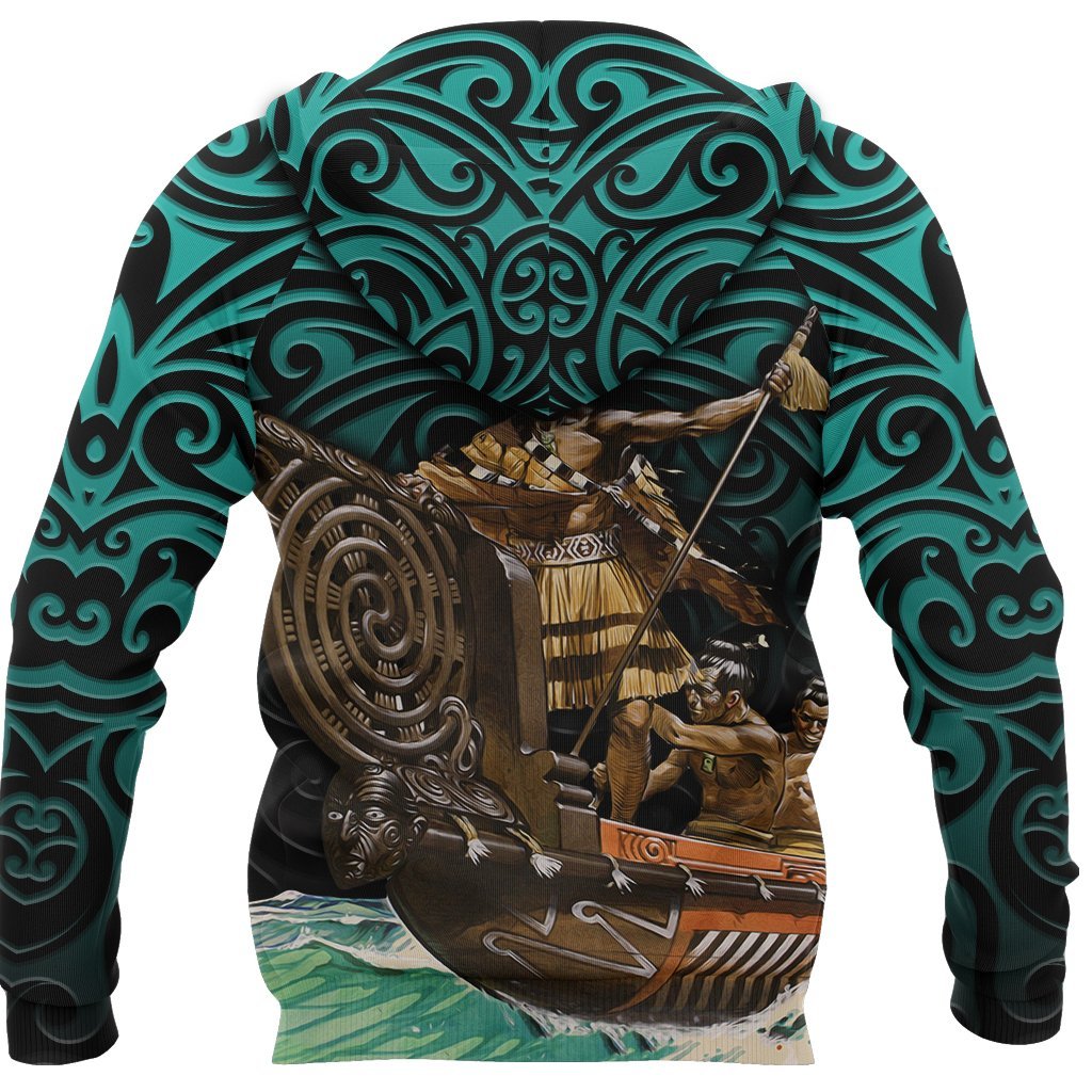 New Zealand Zip Up Hoodie, Maori Waka Taua Zipper Hoodie - Vibe Hoodie Shop