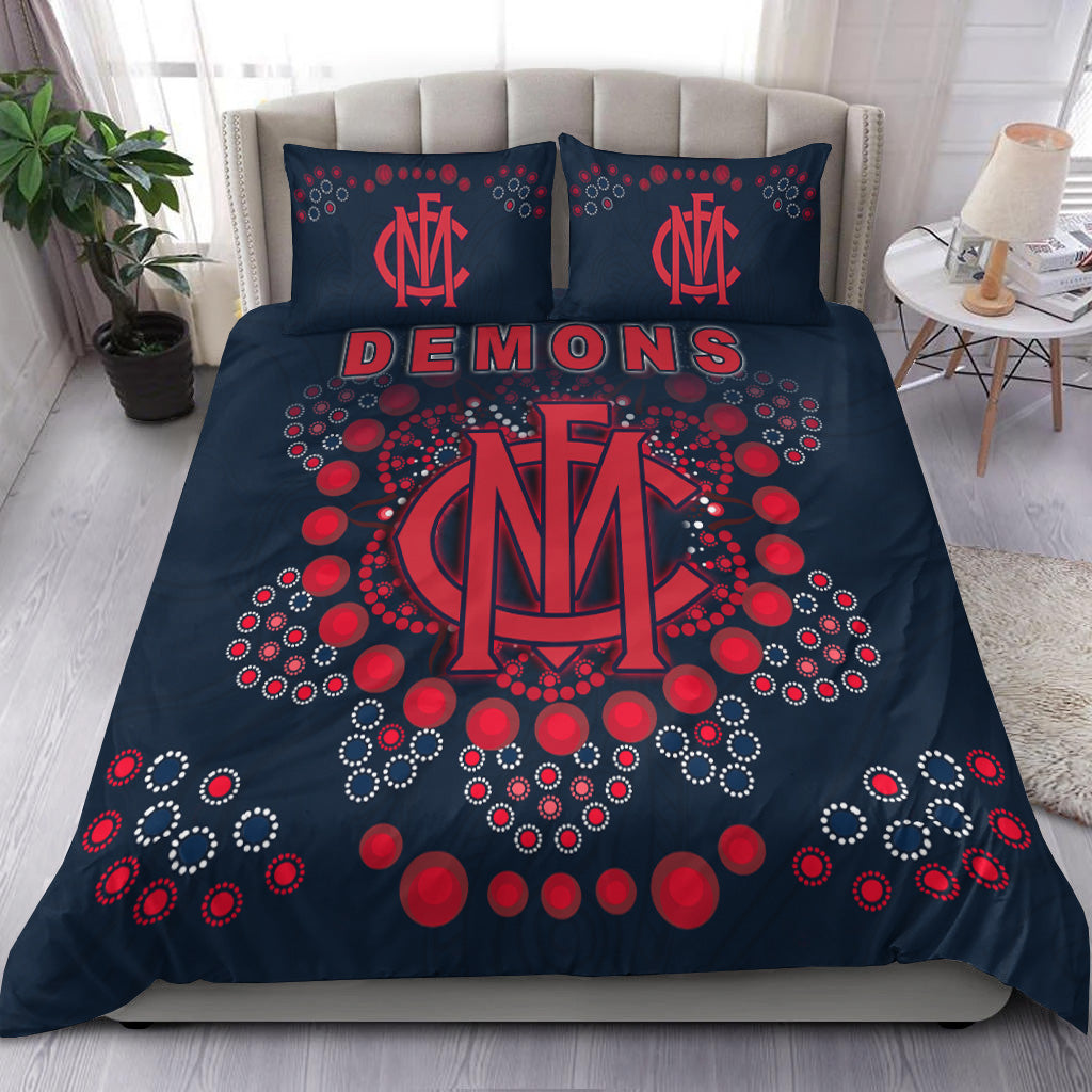 Demons Football Bedding Set Melbourne Indigenous - Vibe Hoodie Shop